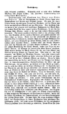 Beobachtung und Studium der Natur von Seite des Lehrers