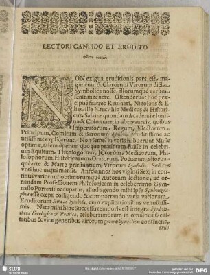 Lectori Candido Et Erudito pasan eues[t]ō