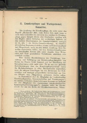 II. Krankenpfleger und Wartepersonal. Samariter.