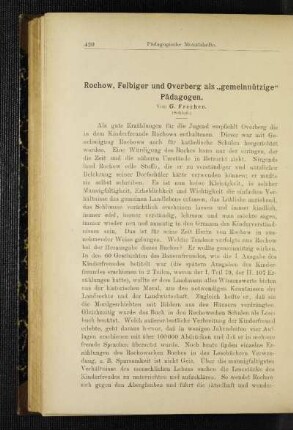 Rochow, Felbiger und Overberg als "gemeinnützige" Pädagogen : (Schluß)