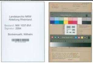Entnazifizierung Wilhelm Bockemuehl , geb. 05.05.1911 (Betriebsleiter)