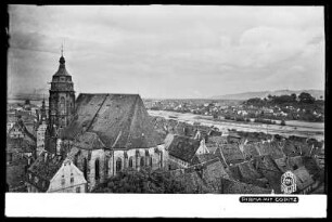 Blick auf Pirna mit Marienkirche und Copitz