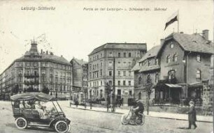 Leipzig-Stötteritz: Partie an der Leipziger- u. Schönbachstr. ; Bahnhof