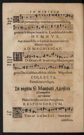 In vigilia S: Matthaei Apostoli et Evangelistae.