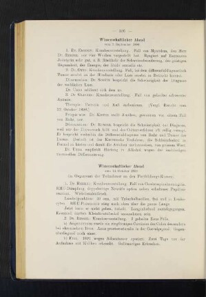Wissenschaftlicher Abend vom 14. October 1899.