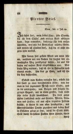 Vierter Brief. Spaa, den 27. Jul. 89