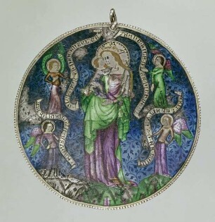 Amulett eines Ritters mit Muttergottes und Christus als Weltenrichter