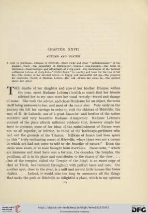 Chapter XXVII: Autumn and Winter