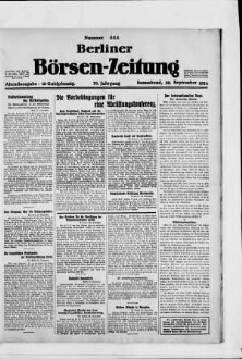 Berliner Börsen-Zeitung, Abendausgabe