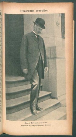 Doctor Eduardo Zenavilla, presidente del Banco Hipotecario Nacional - [Retrato] : Transeúntes conocidos