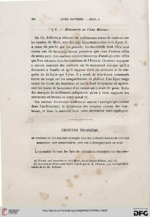 Chapitre troisième. Du système de coloration appliqué sur les surfaces lisses ou sur les moulures, soit directement, soit par l'intermédiaire du stuc