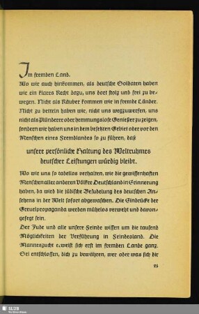 [Haltungsgrundsätze im Feindland / Soldaten die ersten Gesandten]