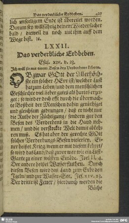 LXXII. Das verderbliche Erdbeben