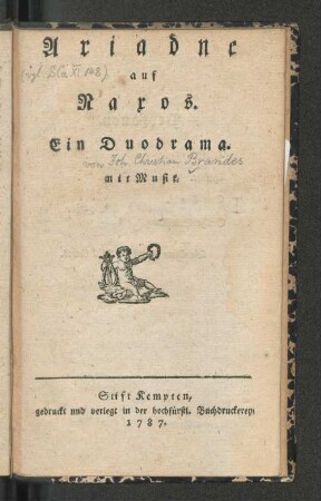 Ariadne auf Naxos : Ein Duodrama mit Musik