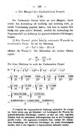 1) Rationale Wurzeln in irrationaler Form. § 55.
