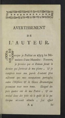 Avertissement de l'auteur.