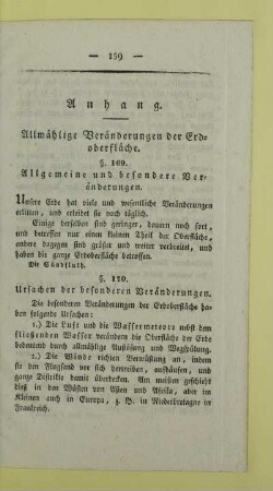 Anhang. Allmählige Veränderungen der Erdoberfläche