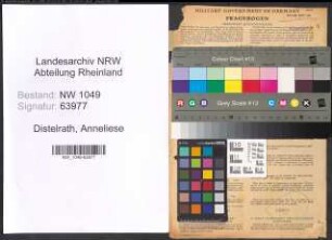 Entnazifizierung Anneliese Distelrath , geb. 04.12.1910 (Lehrerin)