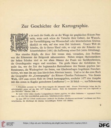 Zur Geschichte der Kartographie