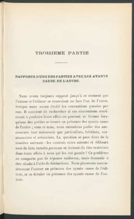 Rapports d'une des parties avec les ayants cause del'autre