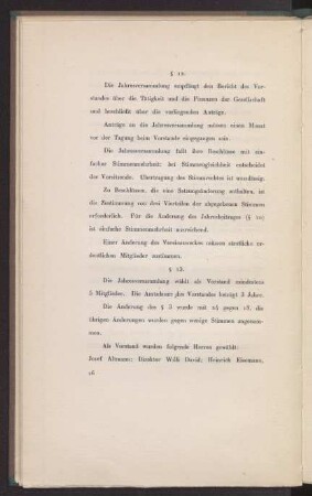 Wahl des Vorstands