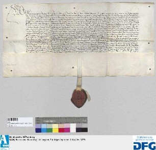 Sebald, Abt des Benediktinerklosters St. Egidien in Nürnberg, stellt ein Vidimus aus von der Urkunde Kaiser Karl IV. d.d. 24. März 1378.