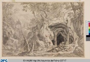 Salzdahlum: Maria Magdalena büßend vor einer Höhle