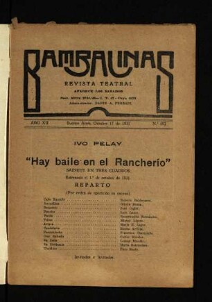 Hay baile en el rancherio : sainete en tres cuadros