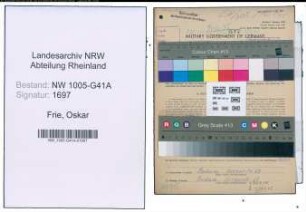 Entnazifizierung Oskar Frie , geb. 07.11.1902 (Bahnpolizist)