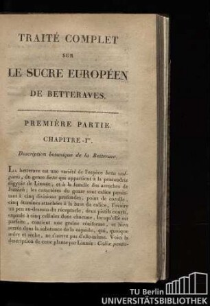 Chapitre Ier. Description botanique de la Betterave