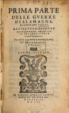 ... Parte Delle Guerre di Alamagna, 1