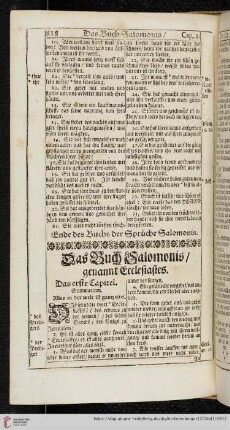 Das Buch Salomonis, genannt Ecclesiastes