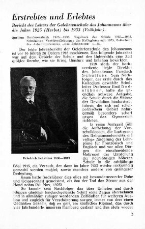 Erstrebtes und Erlebtes