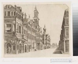 Straßenperspektive mit Blick auf verschiedene Giebelfassaden