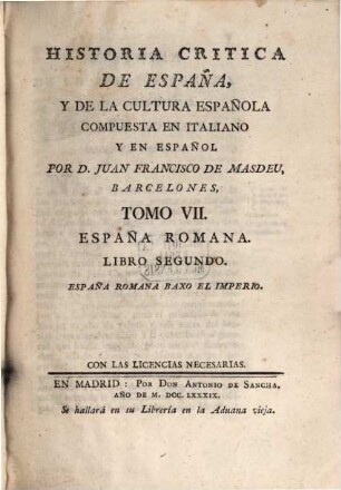 Historia critica de España, y de la cultura Española en todo genero. 7, España Romana. Libro 2