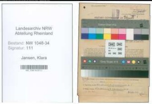 Entnazifizierung Klara Jansen , geb. 01.09.1917 (Aerztin)