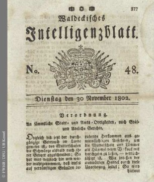 No. 48, Dienstag den 30 November 1802