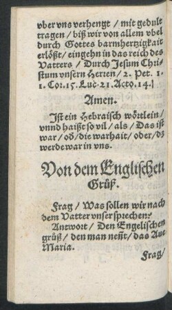 Von dem Englischen Gruß.
