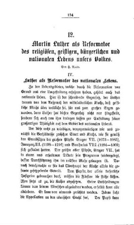 Martin Luther als Reformator des religiösen, geistigen, bürgerlichen und nationalen Lebens unsers Volkes