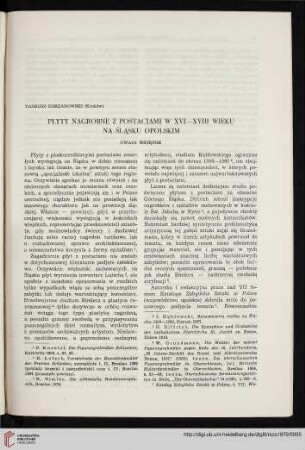 7: Płyty nagrobne z postaciami na Śląsku Opolskim w XVI-XVIII wieku