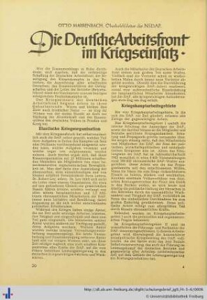 Die Deutsche Arbeitsfront im Kriegseinsatz.