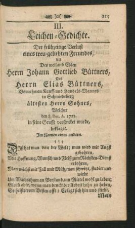 III. Leichen-Gedichte