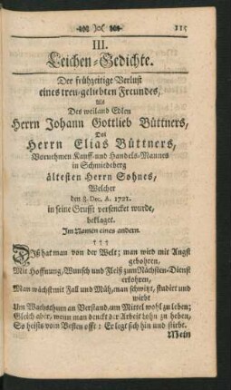 III. Leichen-Gedichte