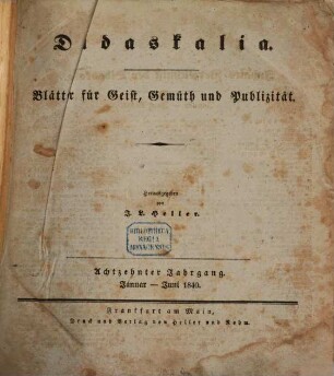 Didaskalia. 1840,1/6 = Jg. 18