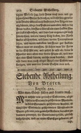 Siebende Abtheilung. Von Braten.