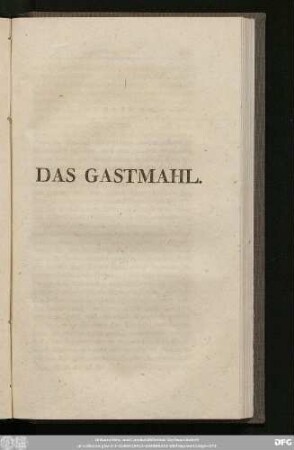 Das Gastmahl.