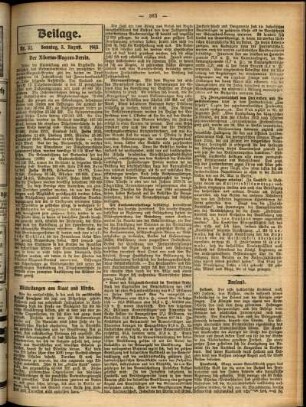 Zweite Ausgabe vom Sonntag, den 03. August 1913.