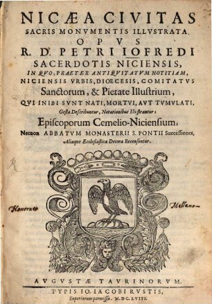 Nicaea civitas sacris monumentis illustrata