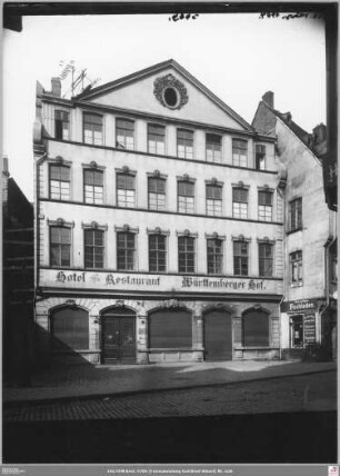 Fahrgasse 41 (ehem. Hotel Württemberger Hof) vor dem Abbruch
