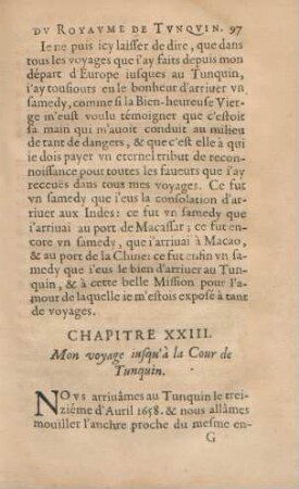 Chapitre XXIII. Mon voyage jusqu'à la Cour de Tunquin